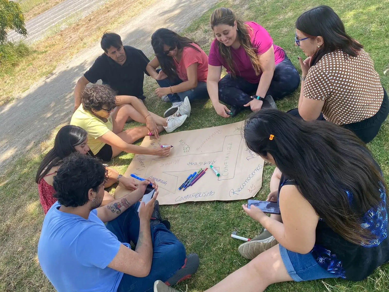 Group of people in a community gathering